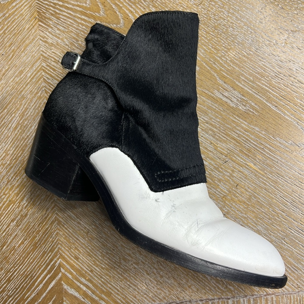 Alexander Wang Black & White Calf-Hair Cara Boots - Picture 6 of 13